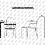 Set di 2 sedie impilabili in lucite trasparente per cucina, patio, sala da pranzo, soggiorno, camera da letto, festa con schienale ovale, ufficio