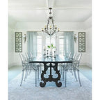 Set di 2 sedie impilabili in lucite trasparente per cucina, patio, sala da pranzo, soggiorno, camera da letto, festa con schienale ovale, ufficio