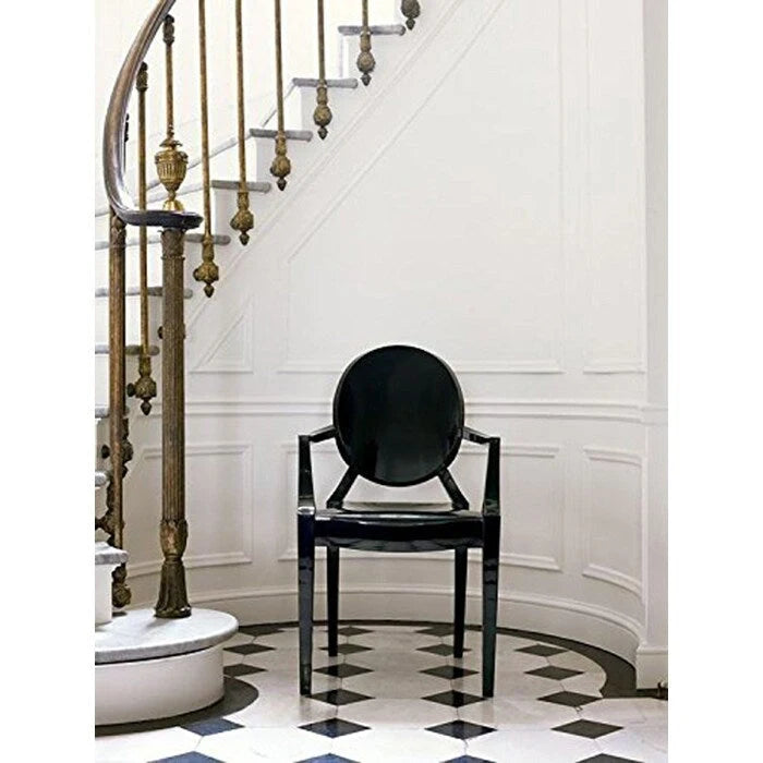 Set di 2 sedie impilabili in lucite trasparente per cucina, patio, sala da pranzo, soggiorno, camera da letto, festa con schienale ovale, ufficio