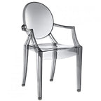 Set di 2 sedie impilabili in lucite trasparente per cucina, patio, sala da pranzo, soggiorno, camera da letto, festa con schienale ovale, ufficio