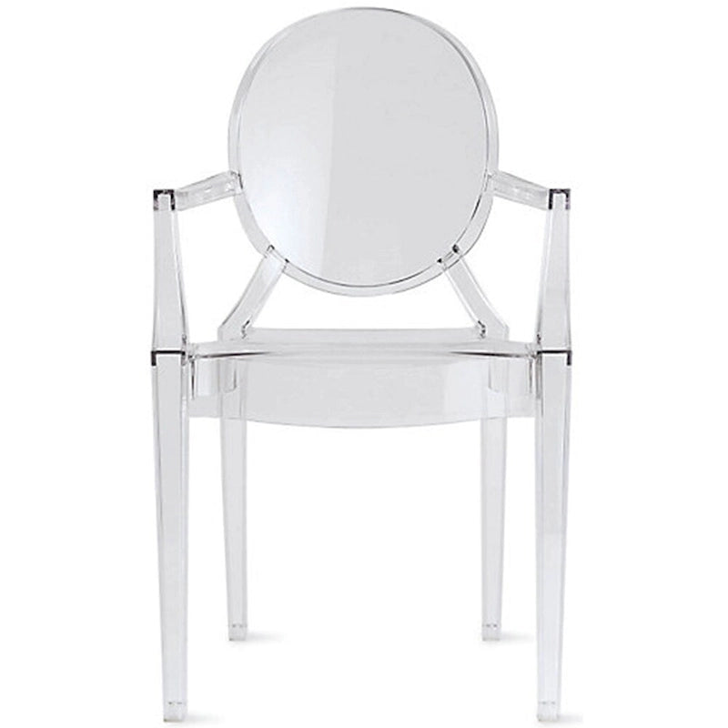 Set di 2 sedie impilabili in lucite trasparente per cucina, patio, sala da pranzo, soggiorno, camera da letto, festa con schienale ovale, ufficio
