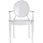 Set di 2 sedie impilabili in lucite trasparente per cucina, patio, sala da pranzo, soggiorno, camera da letto, festa con schienale ovale, ufficio