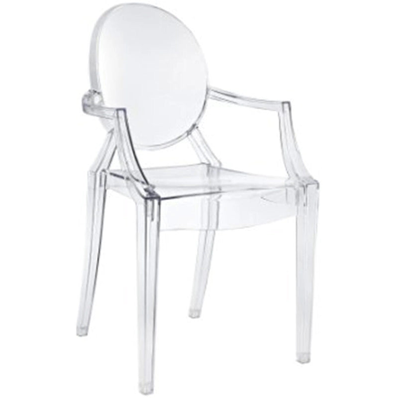 Set di 2 sedie impilabili in lucite trasparente per cucina, patio, sala da pranzo, soggiorno, camera da letto, festa con schienale ovale, ufficio