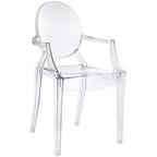 Set di 2 sedie impilabili in lucite trasparente per cucina, patio, sala da pranzo, soggiorno, camera da letto, festa con schienale ovale, ufficio