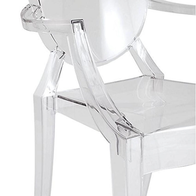 Set di 2 sedie impilabili in lucite trasparente per cucina, patio, sala da pranzo, soggiorno, camera da letto, festa con schienale ovale, ufficio