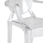 Set di 2 sedie impilabili in lucite trasparente per cucina, patio, sala da pranzo, soggiorno, camera da letto, festa con schienale ovale, ufficio
