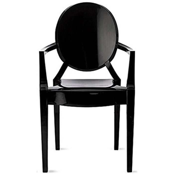 Set di 2 sedie impilabili in lucite trasparente per cucina, patio, sala da pranzo, soggiorno, camera da letto, festa con schienale ovale, ufficio