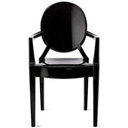Set di 2 sedie impilabili in lucite trasparente per cucina, patio, sala da pranzo, soggiorno, camera da letto, festa con schienale ovale, ufficio