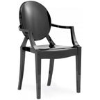 Set di 2 sedie impilabili in lucite trasparente per cucina, patio, sala da pranzo, soggiorno, camera da letto, festa con schienale ovale, ufficio