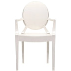 Set di 2 sedie impilabili in lucite trasparente per cucina, patio, sala da pranzo, soggiorno, camera da letto, festa con schienale ovale, ufficio