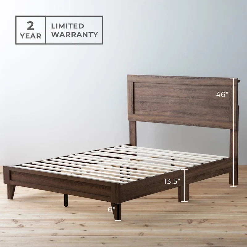 Letto a piattaforma classico in legno