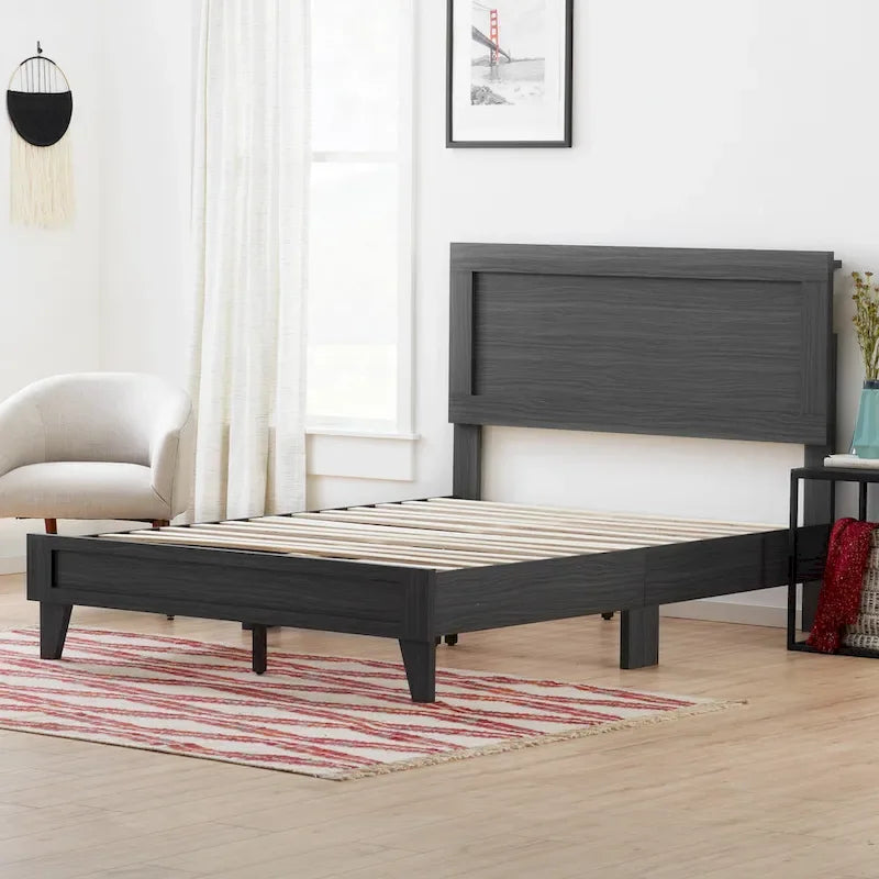 Letto a piattaforma classico in legno
