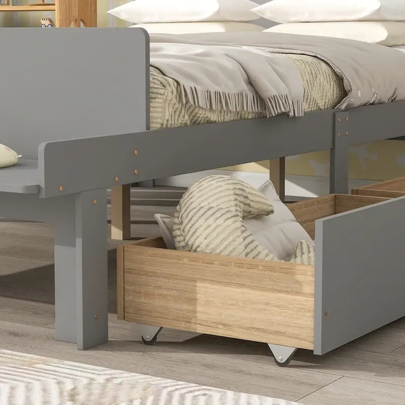 Letto matrimoniale con panca sul fondo, 2 cassetti