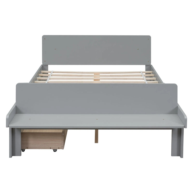 Letto matrimoniale con panca sul fondo, 2 cassetti