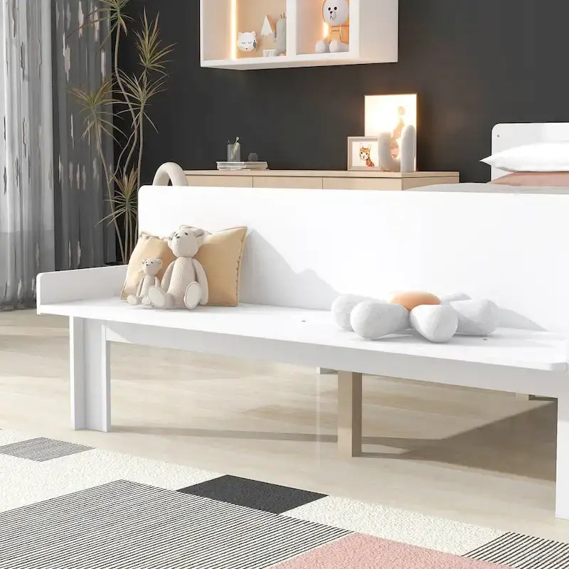 Letto matrimoniale con panca sul fondo, 2 cassetti