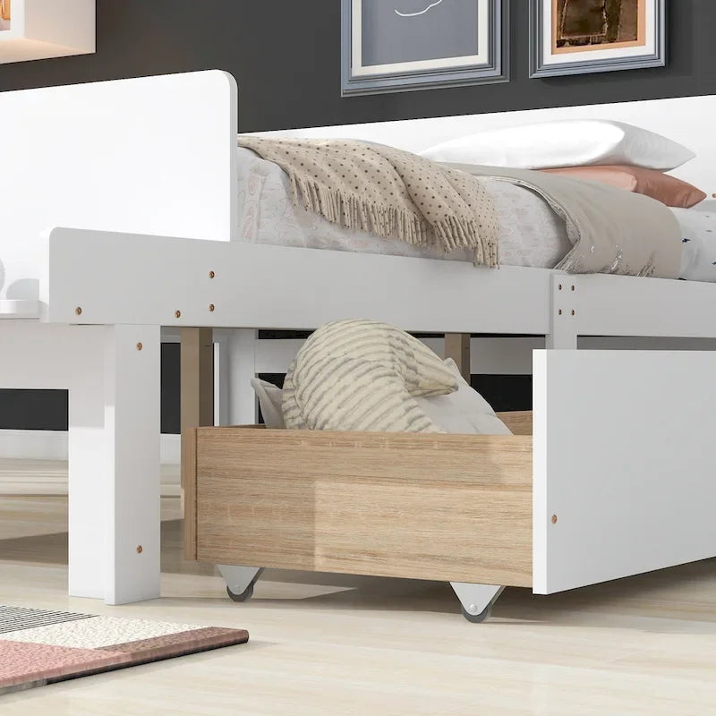 Letto matrimoniale con panca sul fondo, 2 cassetti