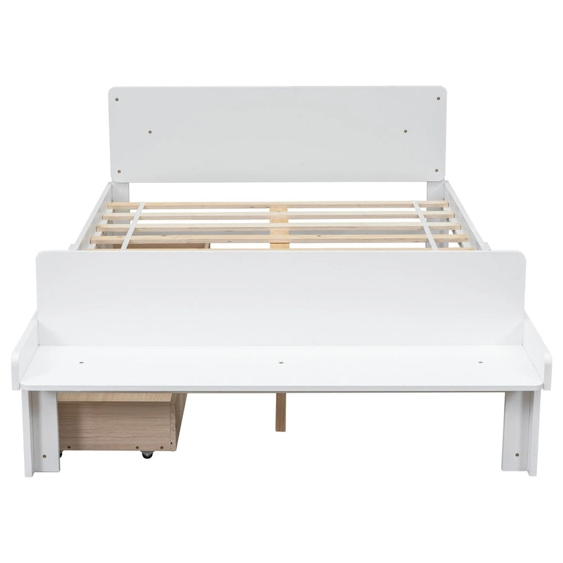 Letto matrimoniale con panca sul fondo, 2 cassetti