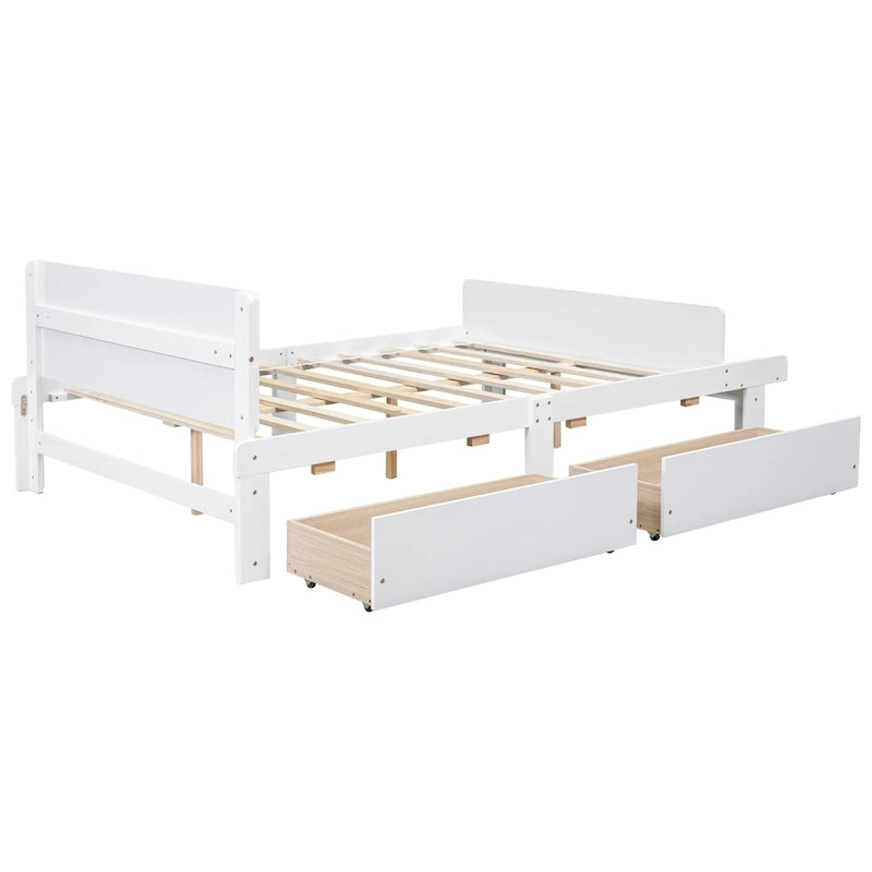 Letto matrimoniale con panca sul fondo, 2 cassetti