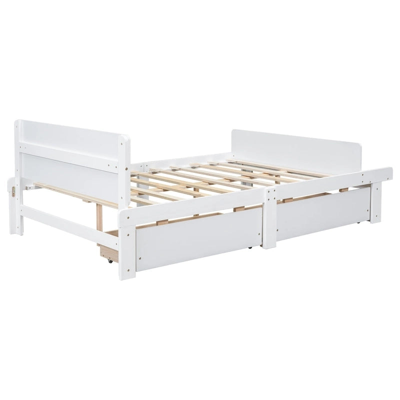 Letto matrimoniale con panca sul fondo, 2 cassetti