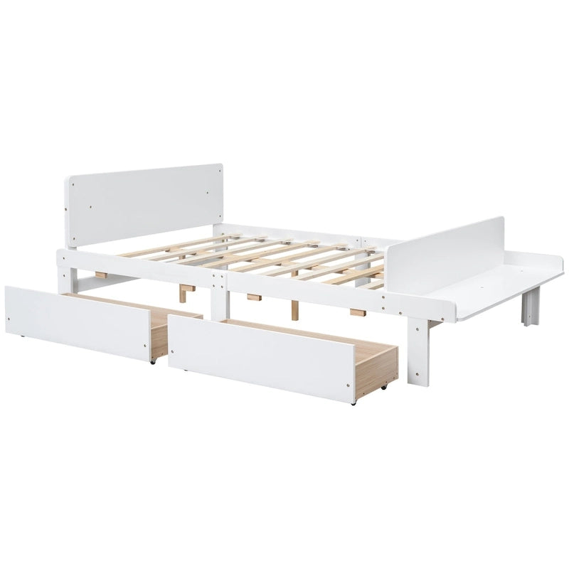 Letto matrimoniale con panca sul fondo, 2 cassetti