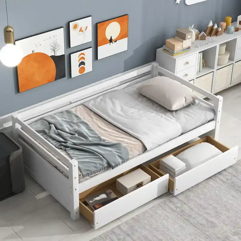 Divano letto con due cassetti contenitore