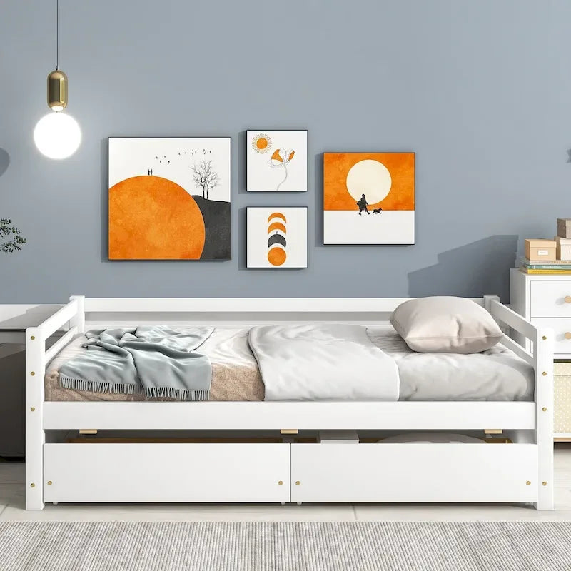 Divano letto con due cassetti contenitore
