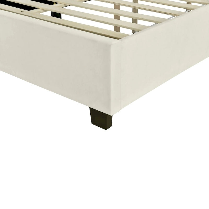 Letto a piattaforma in velluto imbottito di grandi dimensioni con testiera grande, mobili da camera da letto