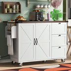 Grande isola cucina su ruote con contenitore e presa elettrica