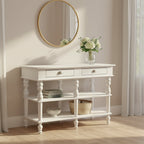Leota White 2-Drawer Kitchen Island