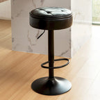 Set di 2 sgabelli da bar rotondi con contenitore, sgabello da bar regolabile in altezza in similpelle, sgabello girevole a 360° altezza bancone, sedia da bar senza braccioli