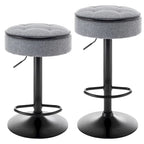 Set di 2 sgabelli da bar rotondi con contenitore, sgabello da bar regolabile in altezza in similpelle, sgabello girevole a 360° altezza bancone, sedia da bar senza braccioli