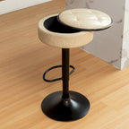 Set di 2 sgabelli da bar rotondi con contenitore, sgabello da bar regolabile in altezza in similpelle, sgabello girevole a 360° altezza bancone, sedia da bar senza braccioli