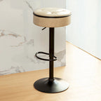Set di 2 sgabelli da bar rotondi con contenitore, sgabello da bar regolabile in altezza in similpelle, sgabello girevole a 360° altezza bancone, sedia da bar senza braccioli