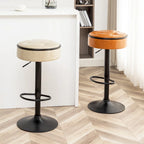 Set di 2 sgabelli da bar rotondi con contenitore, sgabello da bar regolabile in altezza in similpelle, sgabello girevole a 360° altezza bancone, sedia da bar senza braccioli