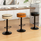 Set di 2 sgabelli da bar rotondi con contenitore, sgabello da bar regolabile in altezza in similpelle, sgabello girevole a 360° altezza bancone, sedia da bar senza braccioli