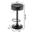 Set di 2 sgabelli da bar rotondi con contenitore, sgabello da bar regolabile in altezza in similpelle, sgabello girevole a 360° altezza bancone, sedia da bar senza braccioli
