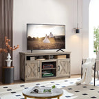 Mobile porta TV/consolle con ante scorrevoli in stile rustico per televisori fino a 65 pollici con vani aperti e chiusi