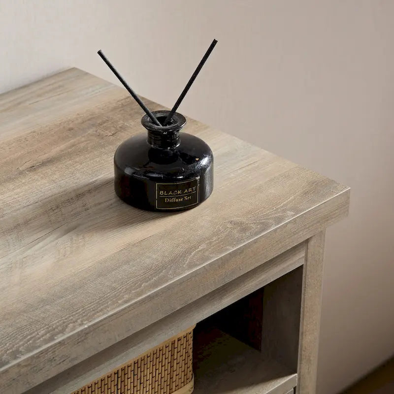 Mobile porta TV/consolle con ante scorrevoli in stile rustico per televisori fino a 65 pollici con vani aperti e chiusi