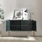 Consolle a credenza verde con cassetti, credenza/buffet per soggiorno e cucina - 122,9 cm