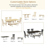 Set da pranzo tradizionale allungabile a cavalletto 6 pezzi 78 pollici