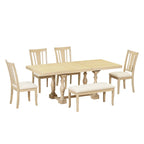Set da pranzo tradizionale allungabile a cavalletto 6 pezzi 78 pollici