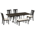 Set da pranzo tradizionale allungabile a cavalletto 6 pezzi 78 pollici