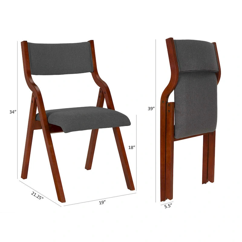 Set di 2 sedie da pranzo pieghevoli imbottite