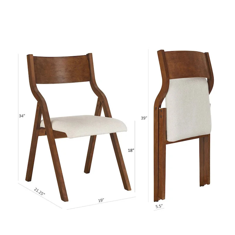 Set di 2 sedie da pranzo pieghevoli imbottite