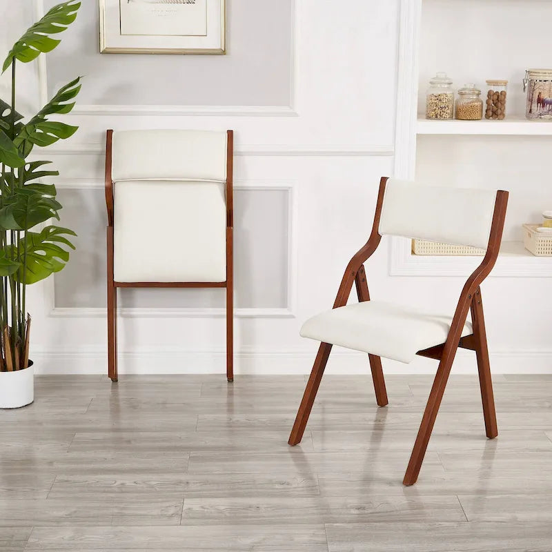 Set di 2 sedie da pranzo pieghevoli imbottite