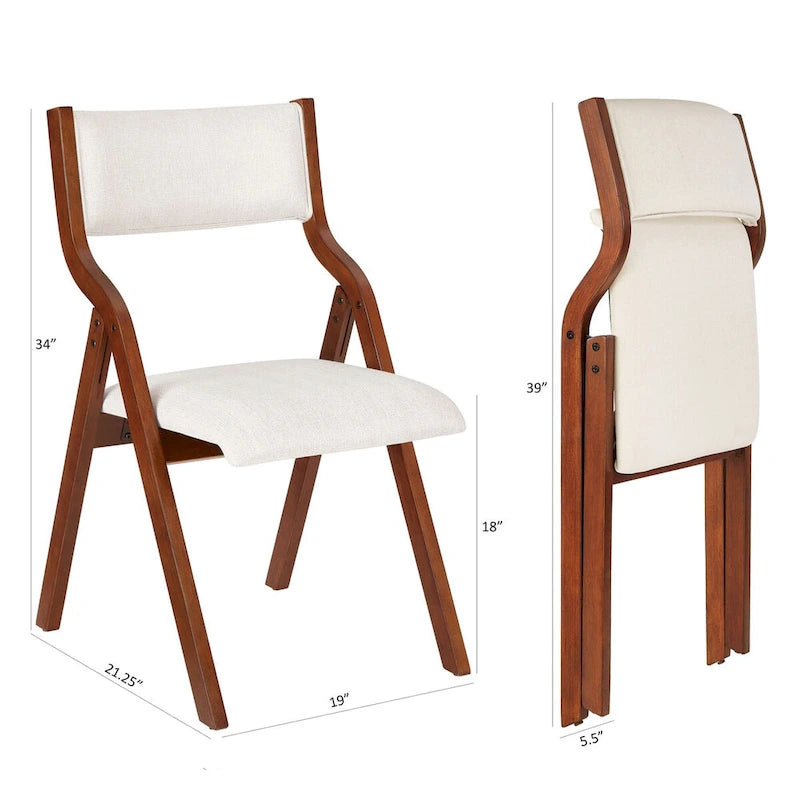 Set di 2 sedie da pranzo pieghevoli imbottite