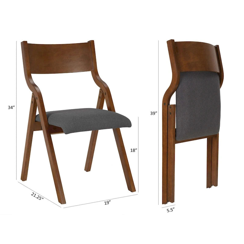 Set di 2 sedie da pranzo pieghevoli imbottite