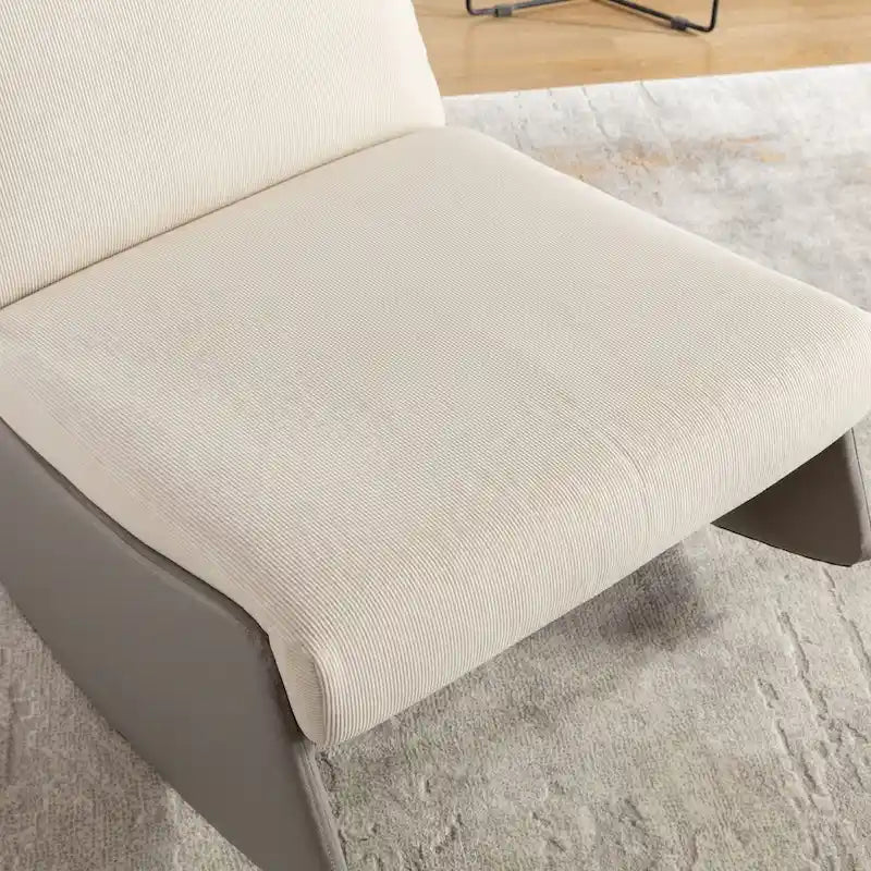 Poltrona Reclinabile a Dondolo Moderna, Comoda Sedia a Dondolo per Asilo Nido con Poggiapiedi, Poltrona da Lettura d'Accento, Poltrona Imbottita