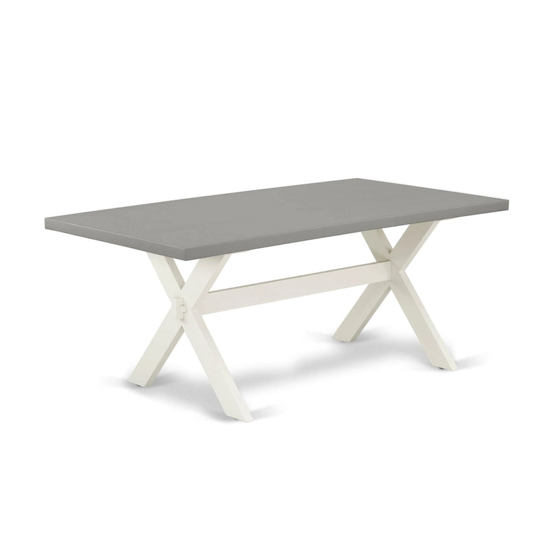 Set da pranzo - un tavolo da pranzo e sedie Parsons in lino grigio, bianco sporco (Opzioni pezzi)