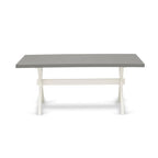 Set da pranzo - un tavolo da pranzo e sedie Parsons in lino grigio, bianco sporco (Opzioni pezzi)